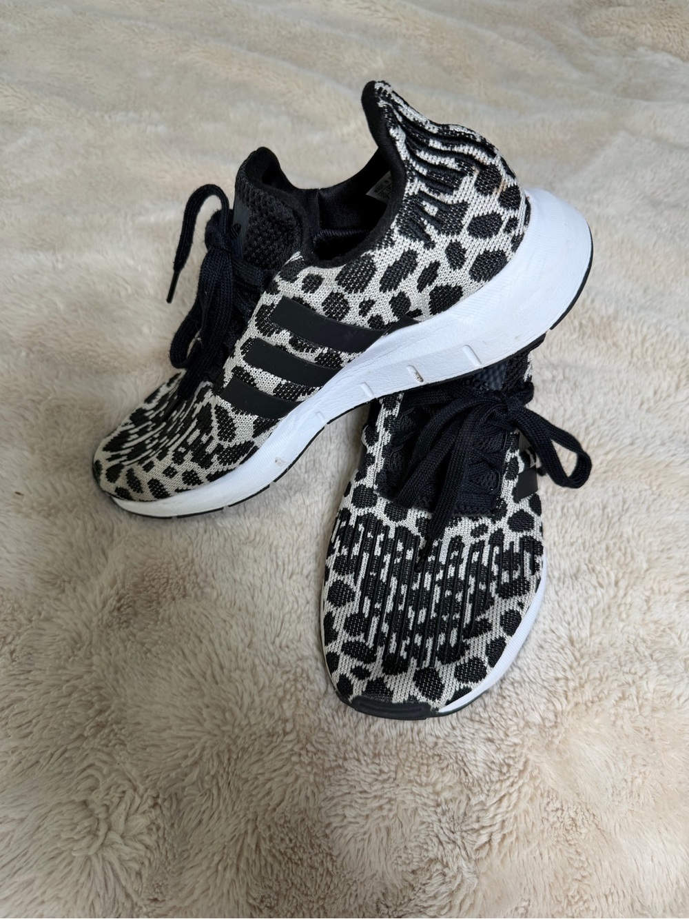 adidas Black and White Patterned Athletic Sneakers - Picture 3 of 4